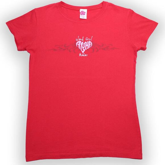 Y2K Red Hawaiian graphic tee - Picture 2 of 6